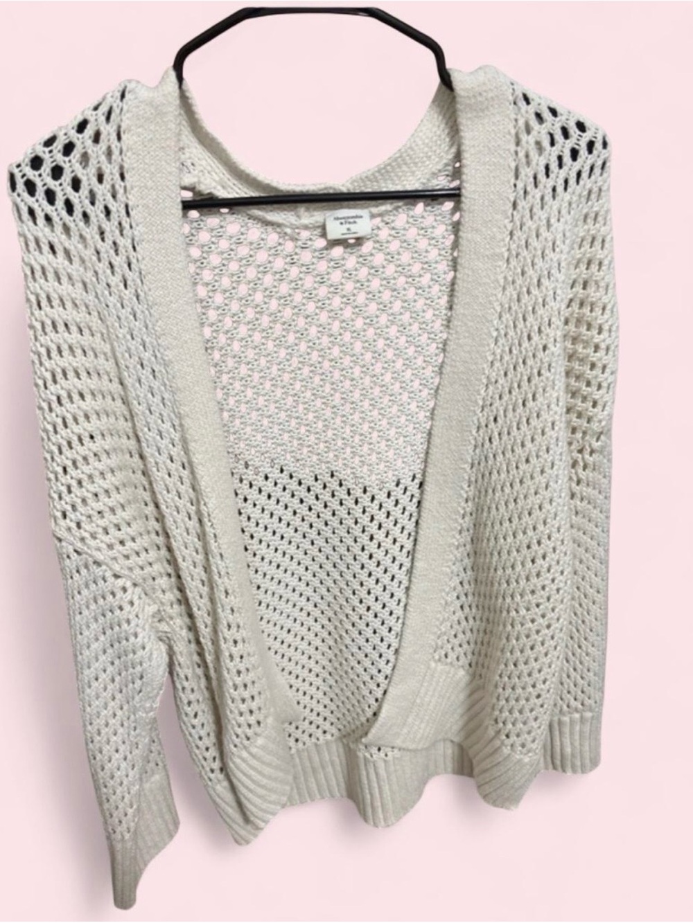 Abercrombie & Fitch Open-Knit Cream Women's Cardigan